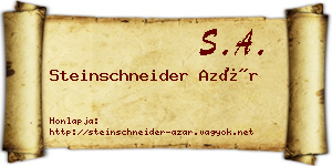 Steinschneider Azár névjegykártya